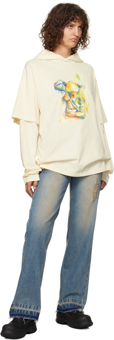 Mikina We11done We11done Layered Teddy Bear Hoodie Béžová | WD-TH3-24-844-U-BG, 3