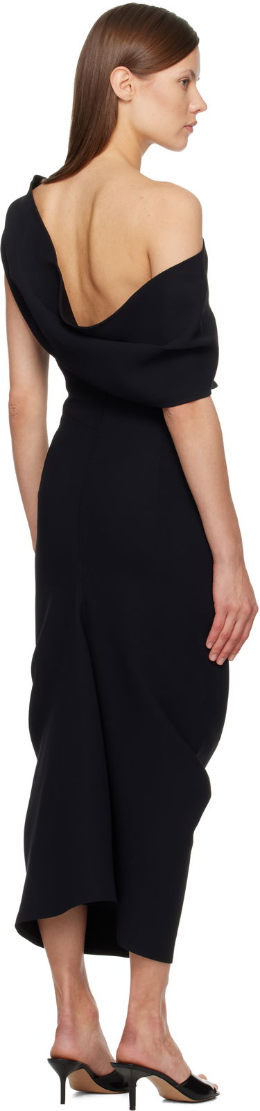 Šaty Jacquemus 'The Pesce' Asymmetric Off-Shoulder Draped Maxi Dress Čierna | 25HDRW00691AW00632, 2