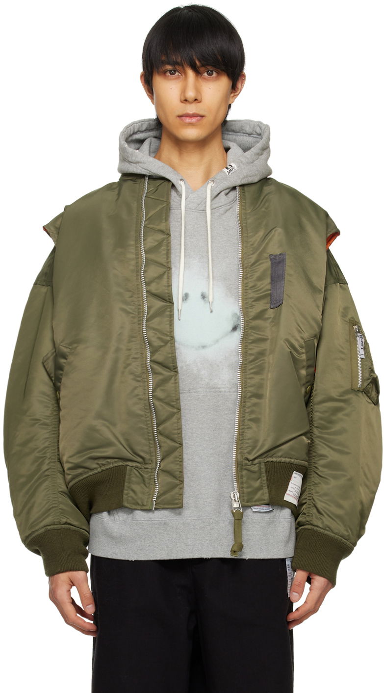 Bomber bunda Maison MIHARA YASUHIRO Khaki Double Armhole Bomber Jacket Zelené | A12BL051, 0