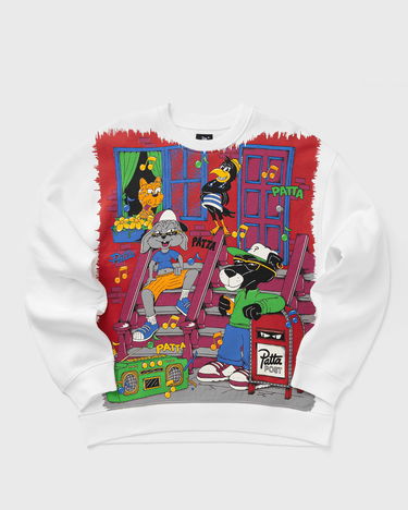Mikina Patta Block Party Graphic Crewneck Sweater Biela | POC-AW25-2050-315-0008-087, 0