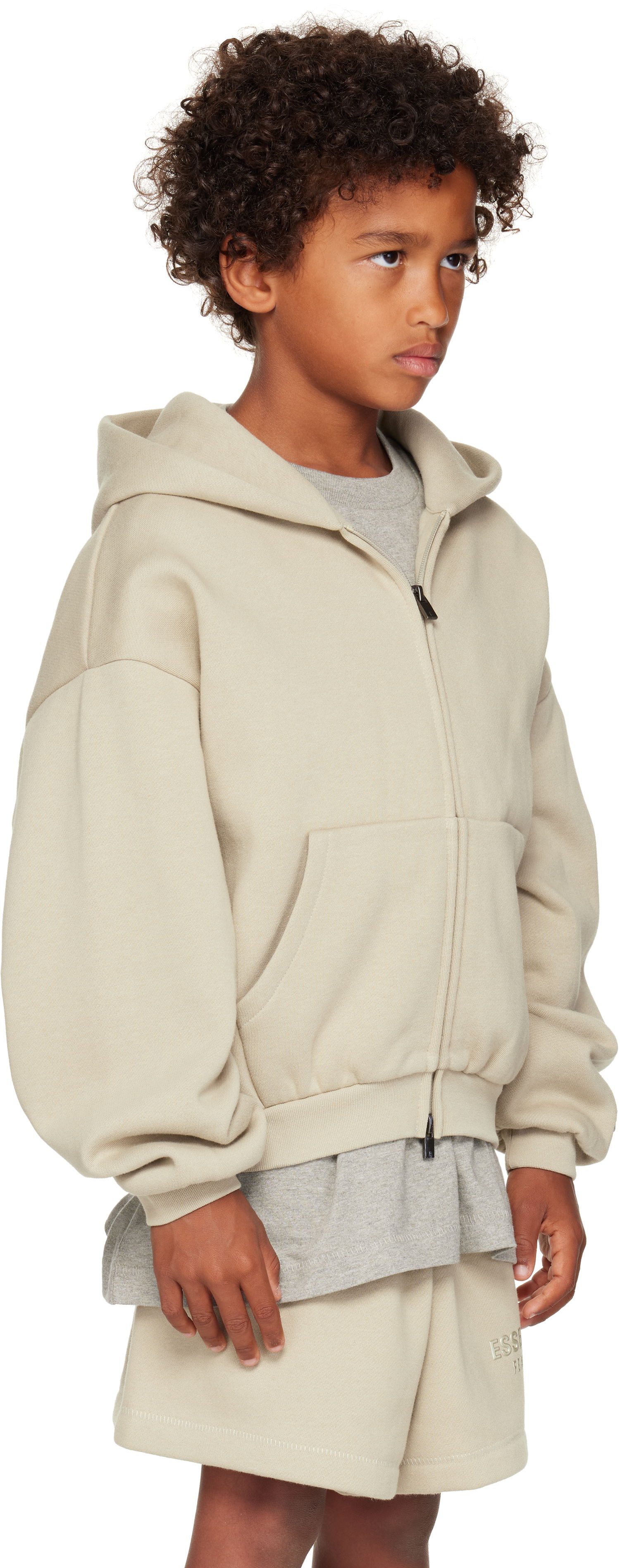 Mikina Fear of God ESSENTIALS Kids Fleece Zip-Up Hoodie Béžová | 785SP252036K, 1