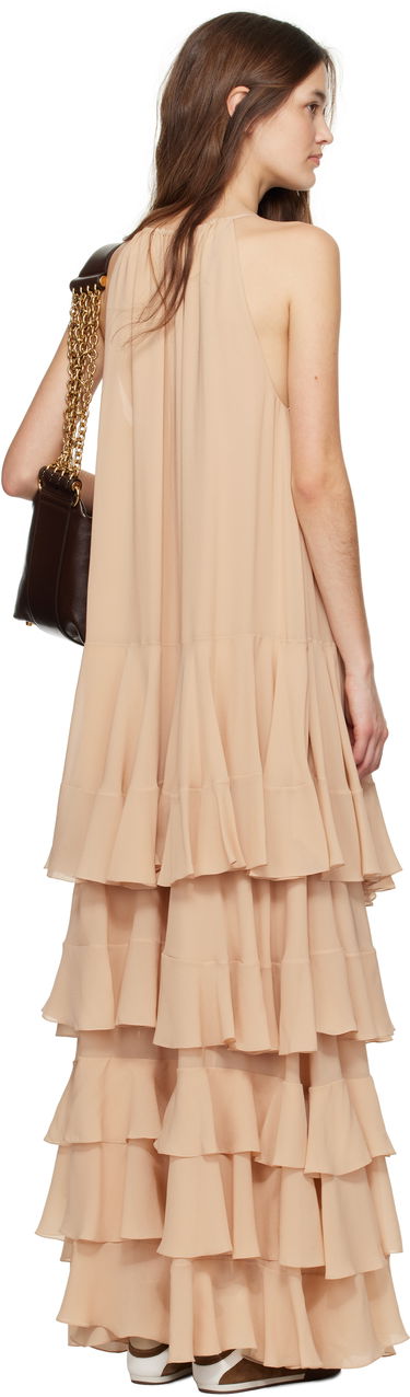 Šaty CHLOÉ Chloé Tiered Maxi Dress Béžová | CH25SRO54117, 2