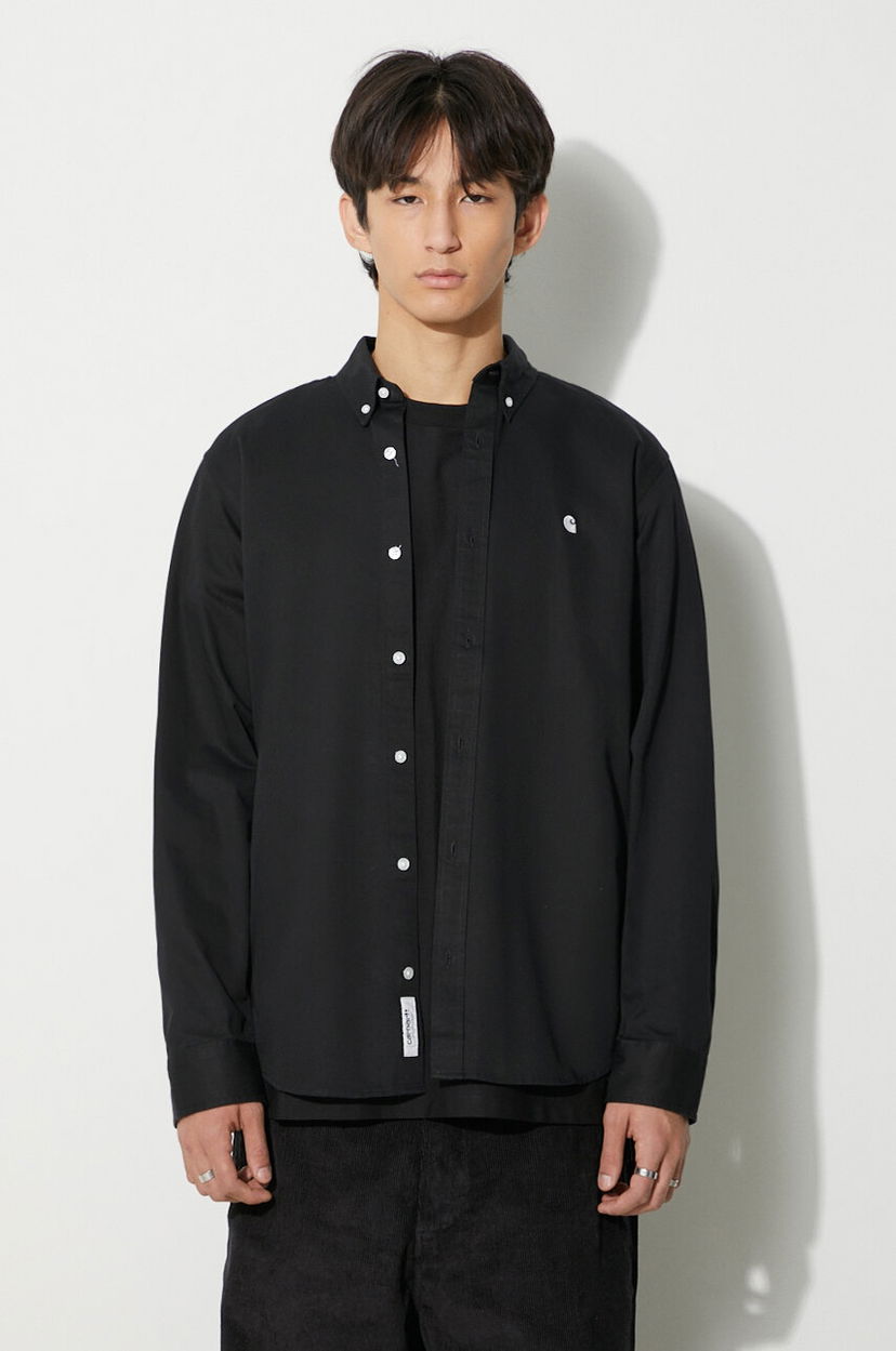 Košeľa Carhartt WIP Long Sleeve Button-Down Shirt Regular Fit Čierna | I023339.K02XX
