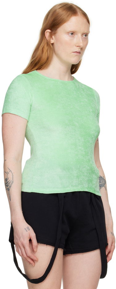 Tričko Baserange Omo Terrycloth Slim-Fit T-Shirt Zelené | TOOT-VE-SU24, 3