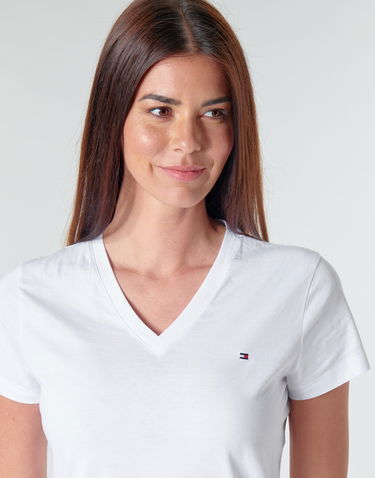 Tričko Tommy Hilfiger HERITAGE V-NECK TEE Biela | WW0WW24969-100-NOS, 4