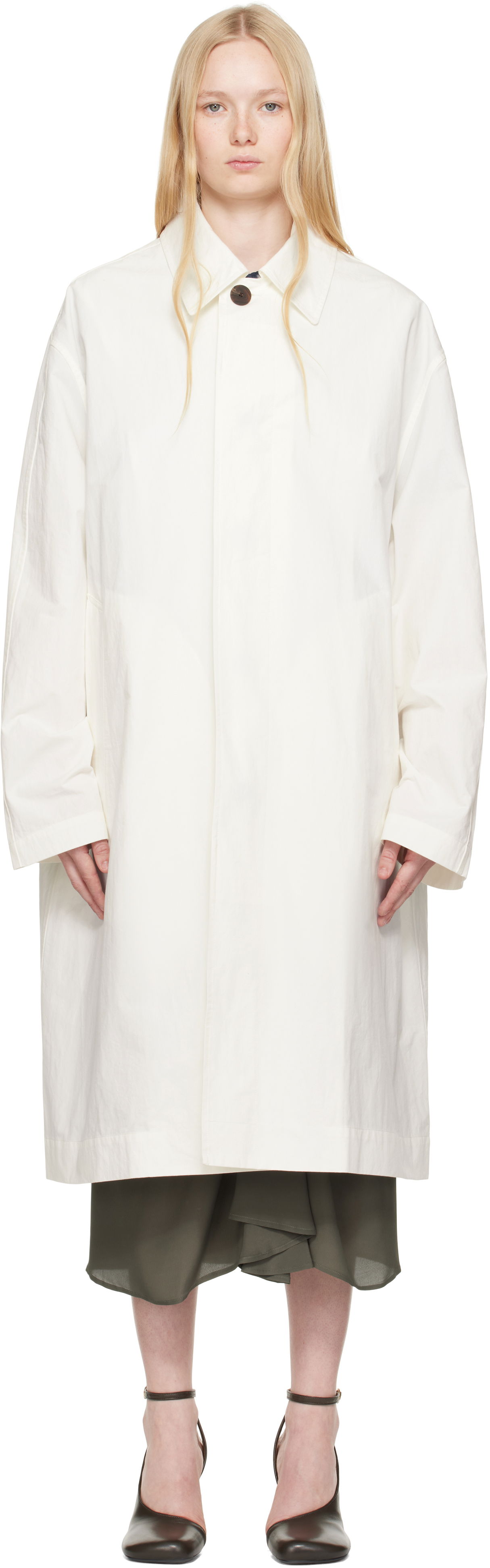 Kabáty Studio Nicholson Studio Nicholson Nevis Coat Biela | NEVIS SN - 754, 0