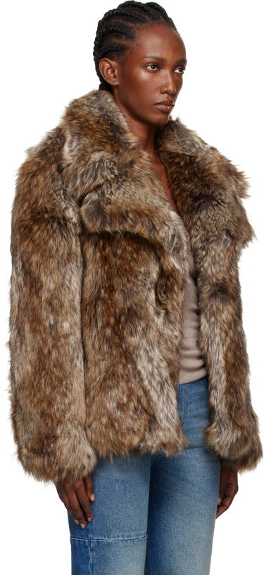 Bunda Maison Margiela MM6 Maison Margiela Hook-Eye Faux-Fur Jacket Hnedá | S52AM0326 M35464, 1