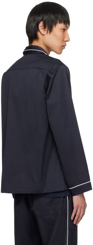 Pyžamo TEKLA Sateen Long-Sleeved Pyjama Shirt Modrá | SWT-NAV & SWP-NAV, 2