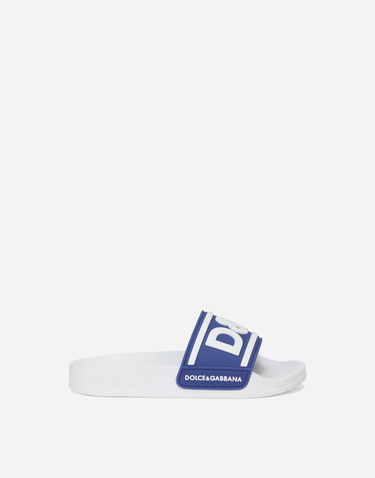 Tenisky a topánky Dolce & Gabbana Logo Print Rubber Sliders Biela | DD0320AQ8588T094, 0