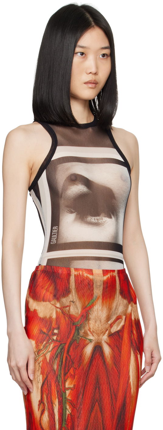 Gaultier 'The Eyes And Lips' Printed Bodysuit