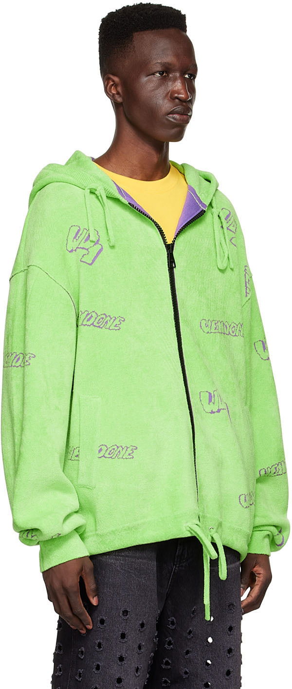 Mikina We11done We11done Viscose Zip-Up Hoodie Zelené | WD-KJ1-22-616-U-LM, 1