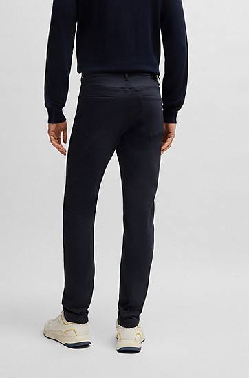 Nohavice BOSS Porsche x BOSS Tapered-Fit Performance-Stretch Jeans Navy | 50542713, 1