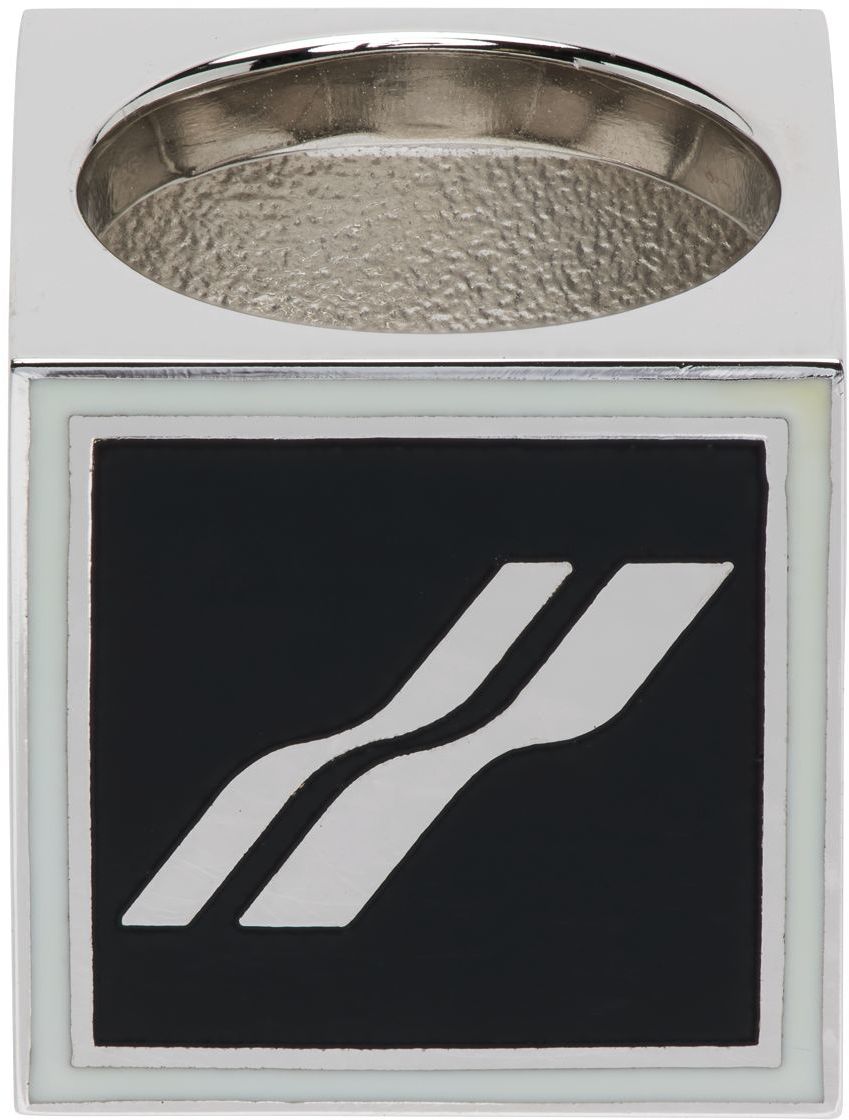 Prsteň We11done Square Logo Dice Ring Metalická | WD-AJ1-22-703-U-BW, 0