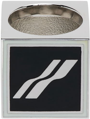 Prsteň We11done Square Logo Dice Ring Metalická | WD-AJ1-22-703-U-BW, 0