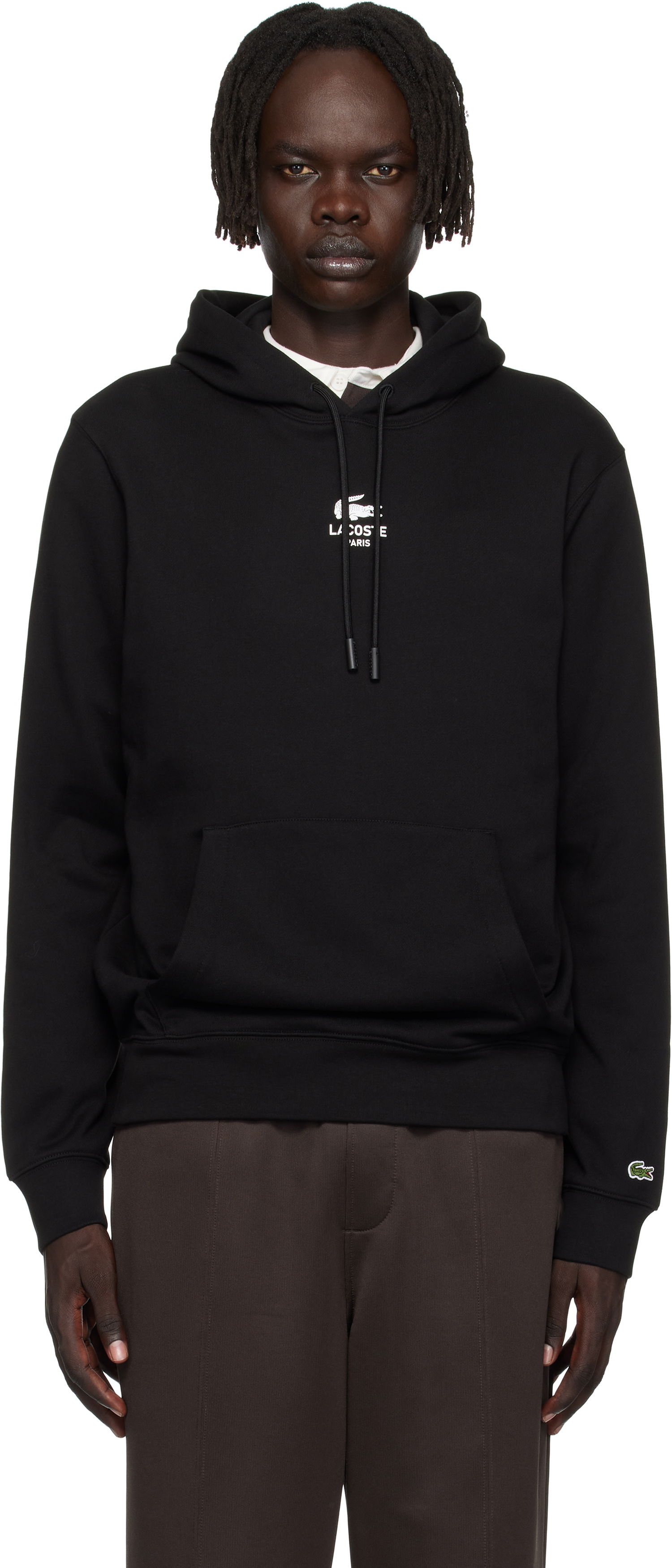 Mikina Lacoste Print Hoodie Čierna | SH2740_031, 0