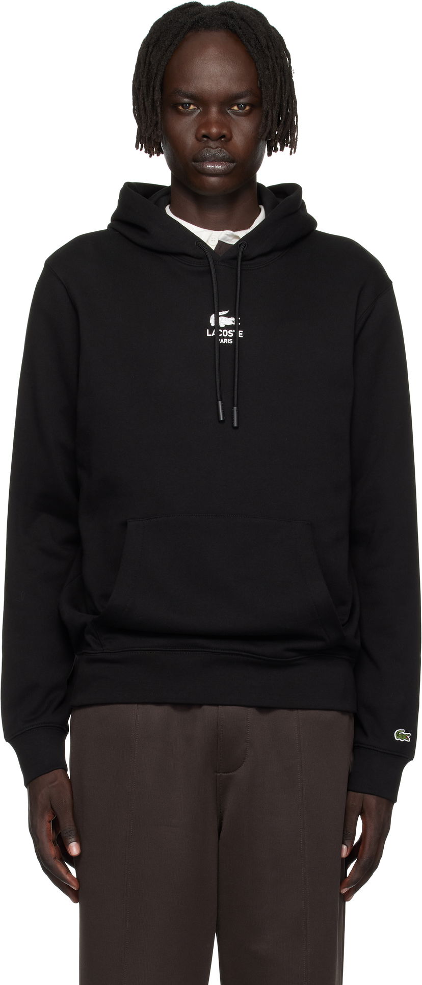 Mikina Lacoste Print Hoodie Čierna | SH2740_031