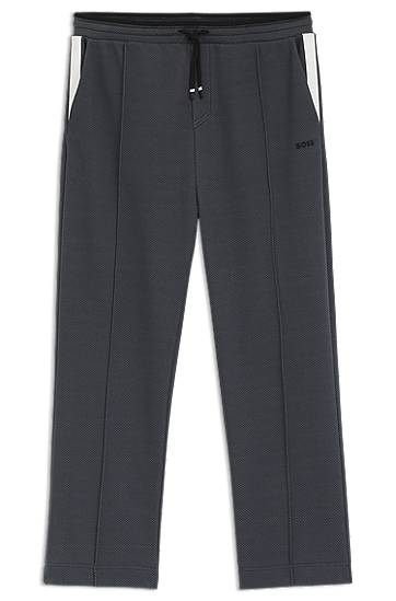 Tepláky BOSS Relaxed-Fit Quilted Jacquard Tracksuit Bottoms Šedá | 50543145