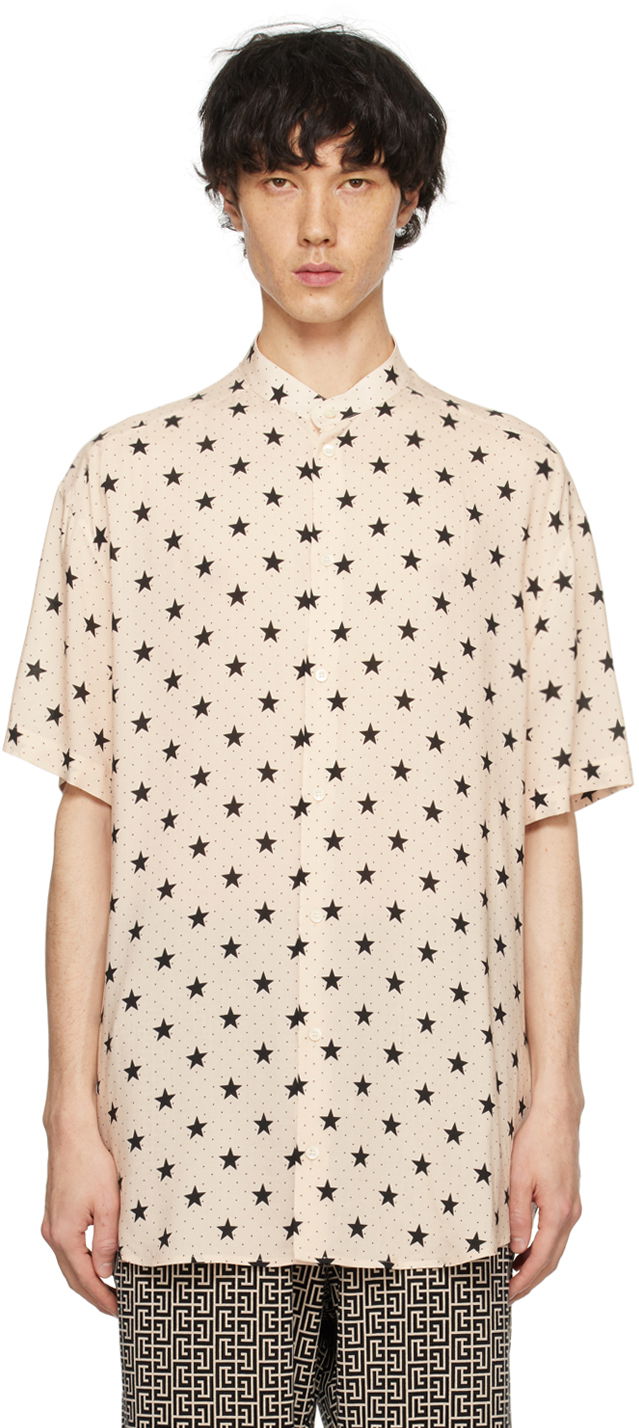 Košeľa Balmain Stars Shirt Béžová | CH1HK035VE26