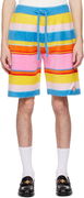 Casablanca Fluffy Stripe Oversized Shorts