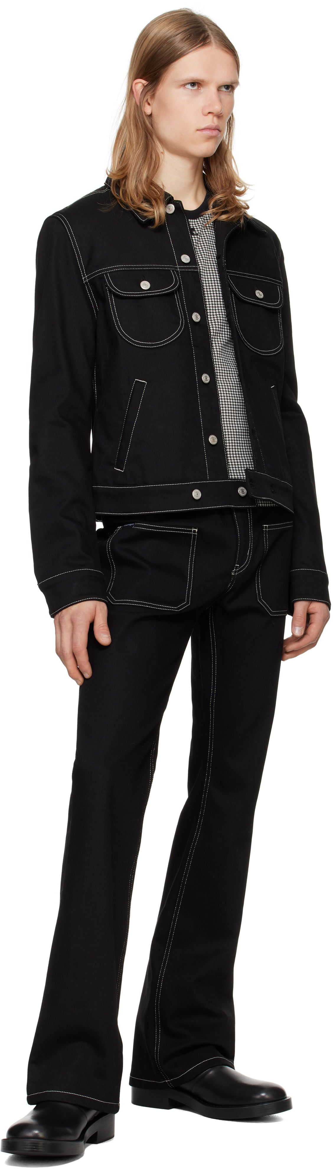 Courrèges Topstitched Bootcut Jeans