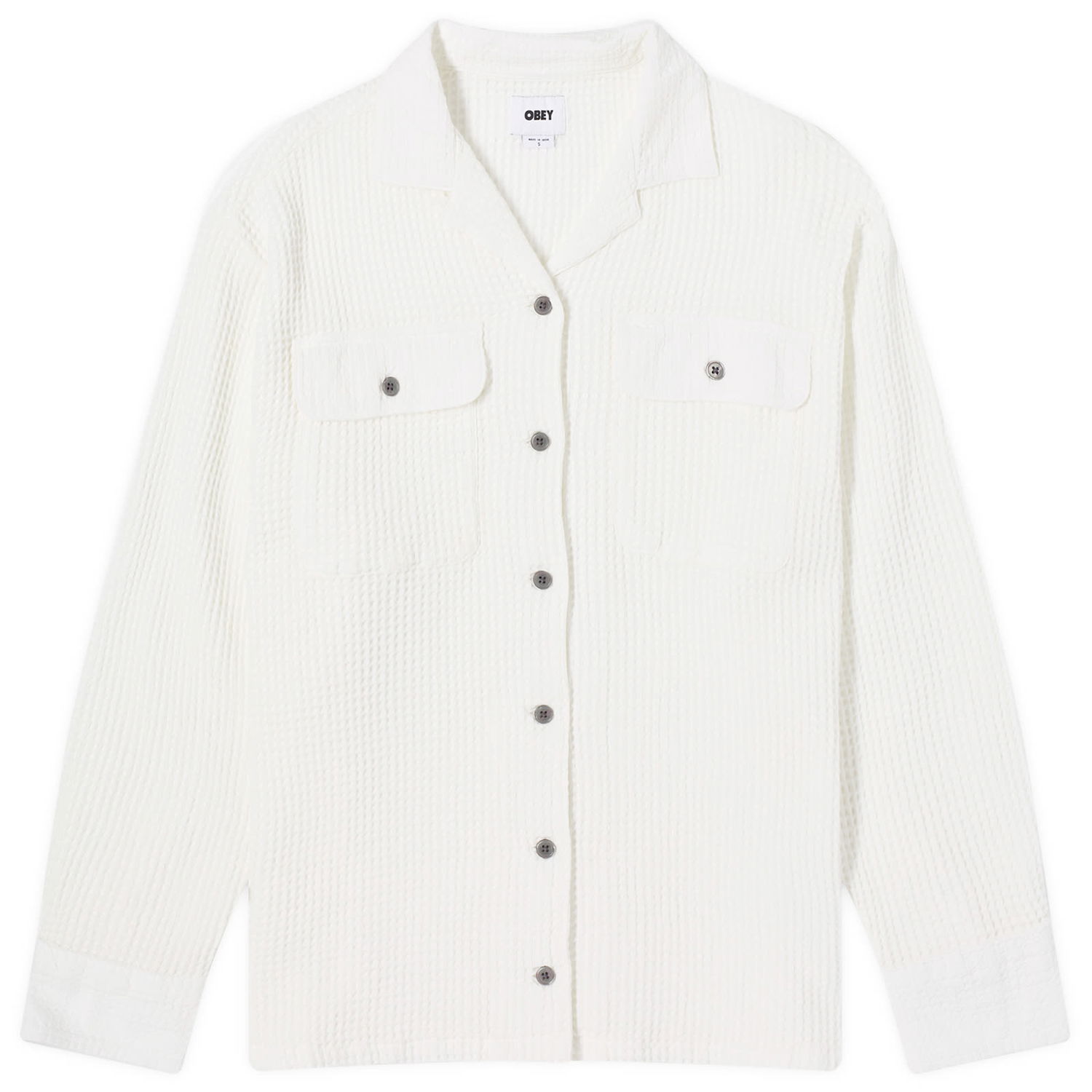 Košeľa OBEY Camille Waffle Biela | 281200127-WHT, 0