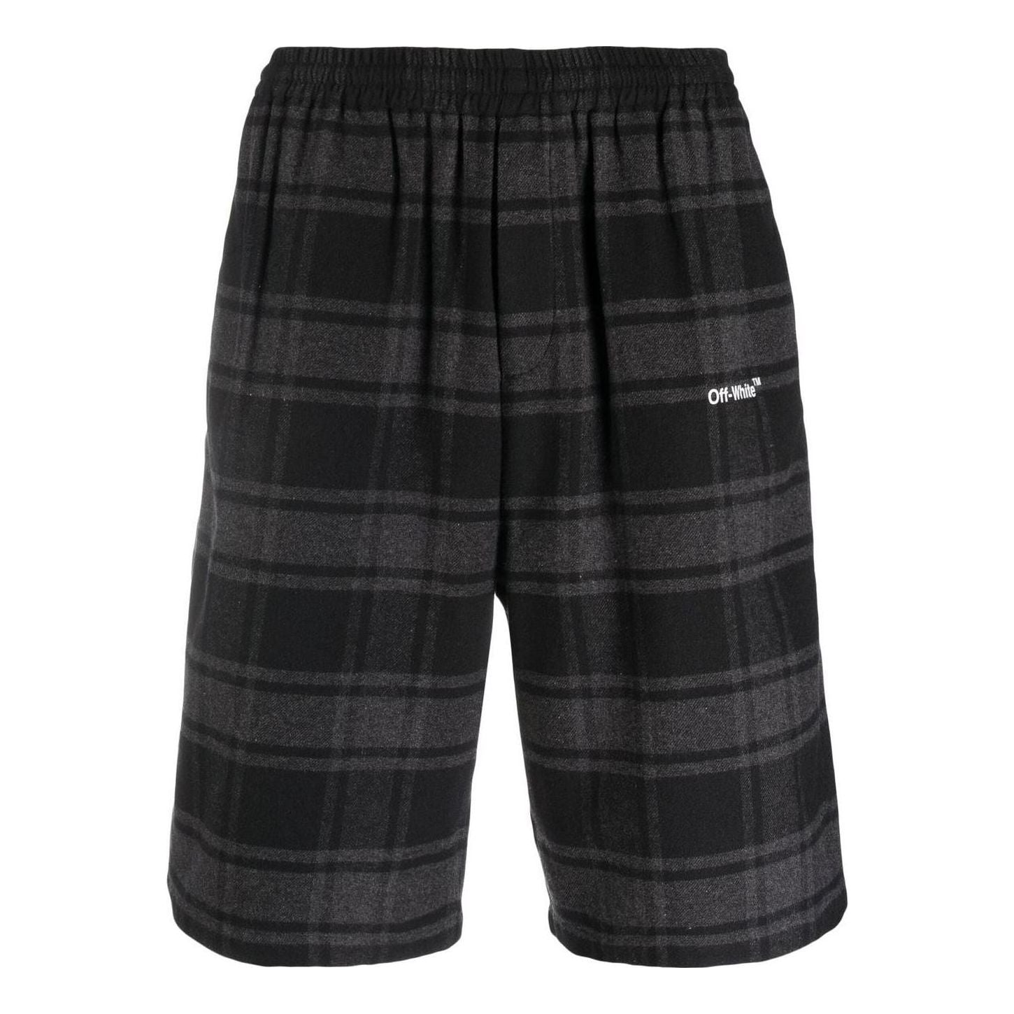 Šortky Off-White Designer Check-Print Shorts Čierna | OMCB058C99FAB0010501, 0