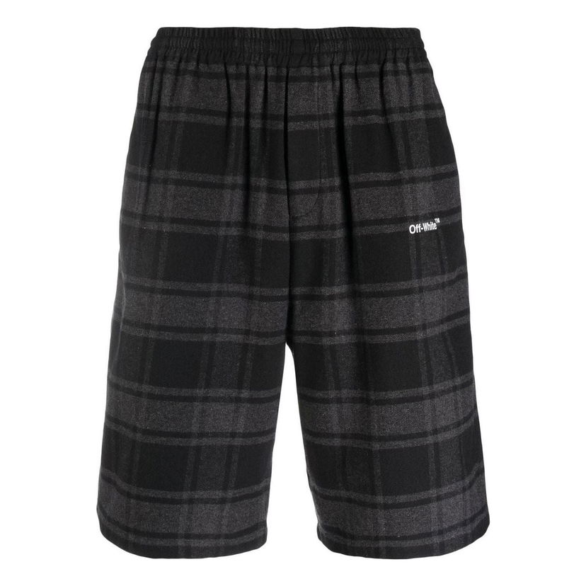 Šortky Off-White Designer Check-Print Shorts Čierna | OMCB058C99FAB0010501
