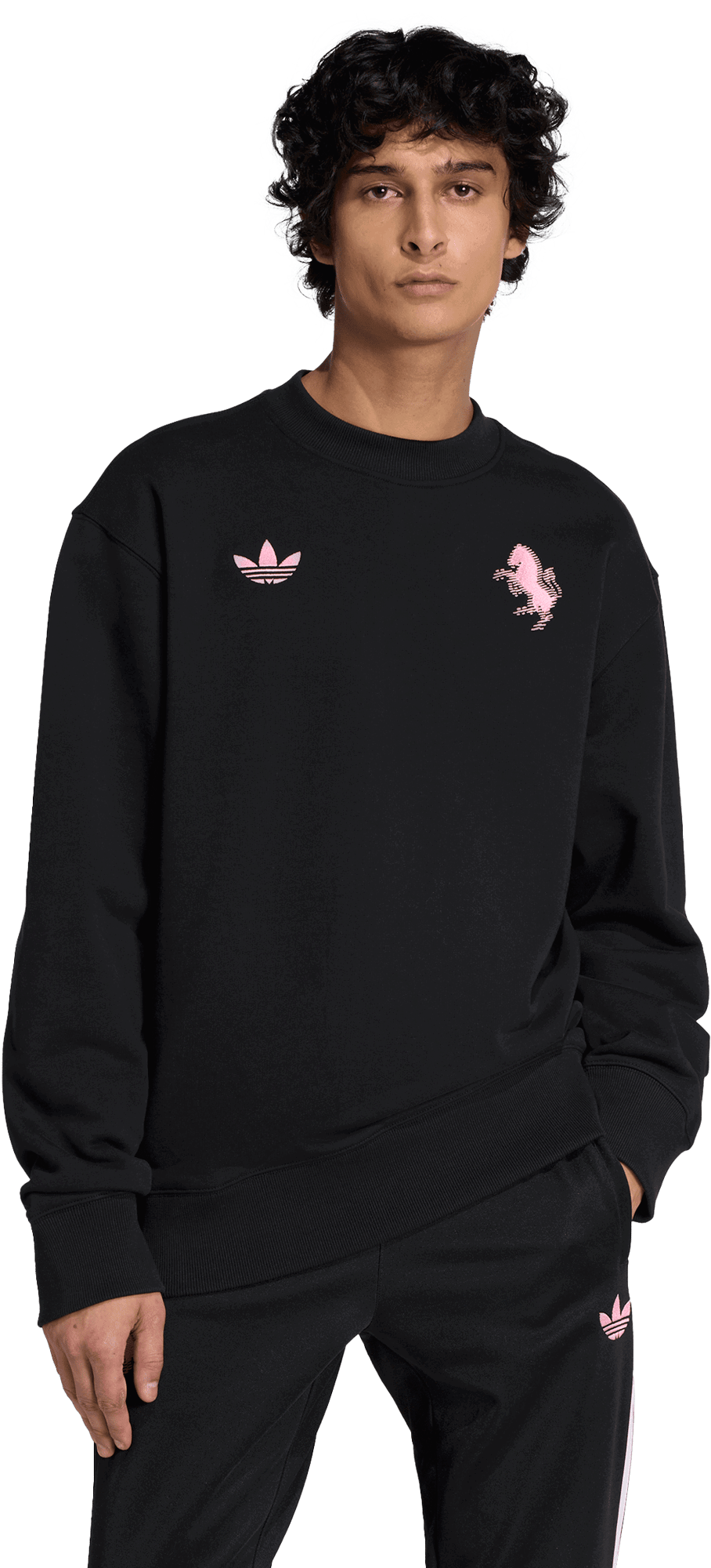Mikina adidas Originals Originals FC Juventus Turin Lfstlr Crewneck Sweatshirt Čierna | kc7798, 1