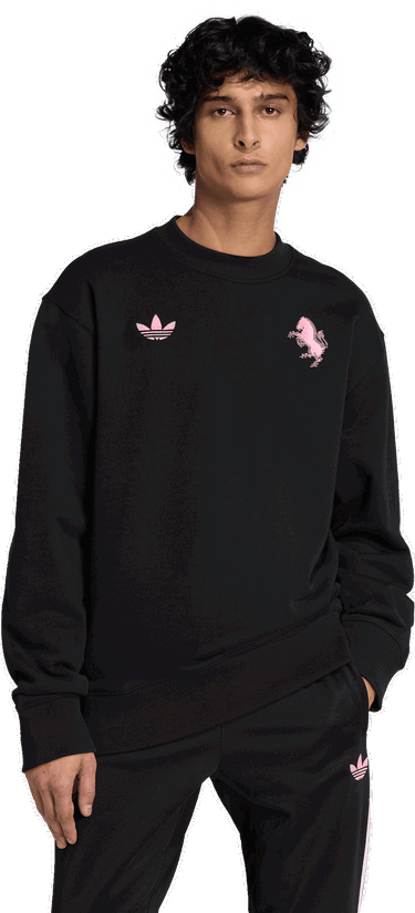 Mikina adidas Originals Originals FC Juventus Turin Lfstlr Crewneck Sweatshirt Čierna | kc7798, 1