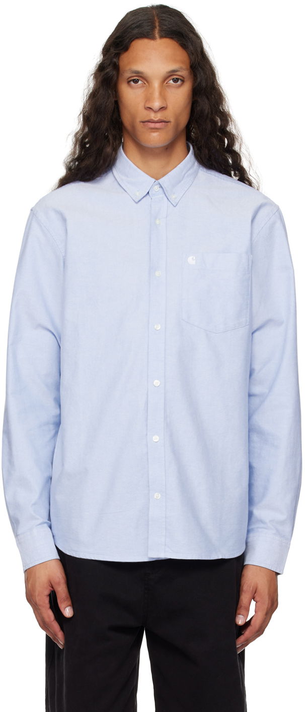 Košeľa Carhartt WIP Embroidered Logo Oxford Shirt Modrá | I030799, 0