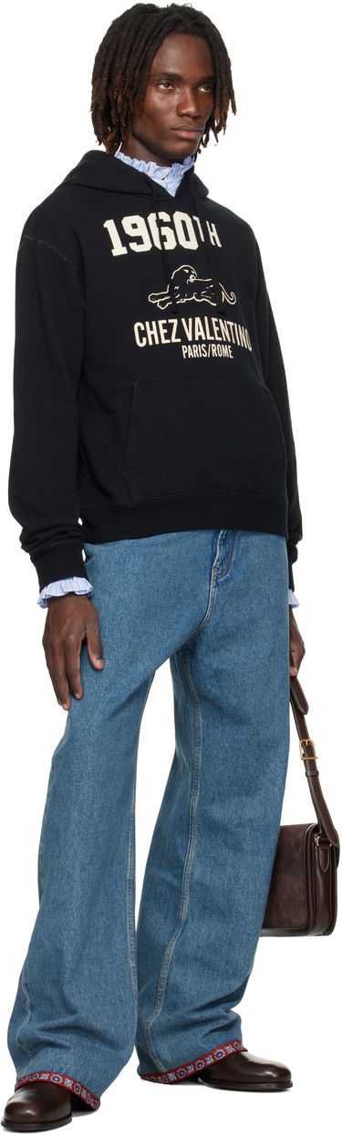 Mikina Valentino Valentino 'Chez Valentino' Hoodie Čierna | 7V3MF29MB1M, 3