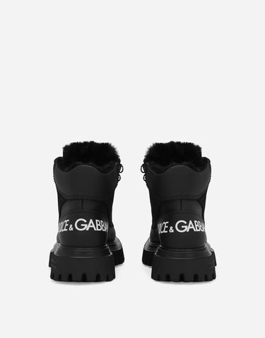 Doplnky Dolce & Gabbana Dolce & Gabbana Nubuck and Calfskin Ankle Boots with Logo Čierna | DA5177AL69680999, 2