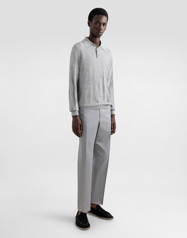 Polo tričko Dolce & Gabbana Dolce & Gabbana Silk Polo-Shirt with Jacquard Logo Šedá | GXZ25TJBSK5V0545, 1