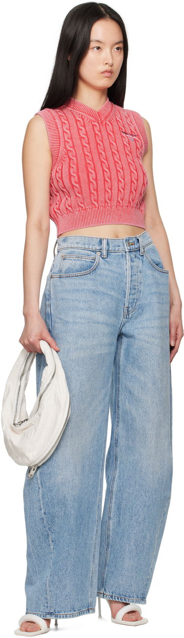 Sveter Alexander Wang Alexander Wang.t Organic Cotton Cable Knit Vest Červená | 4KC2251045, 3