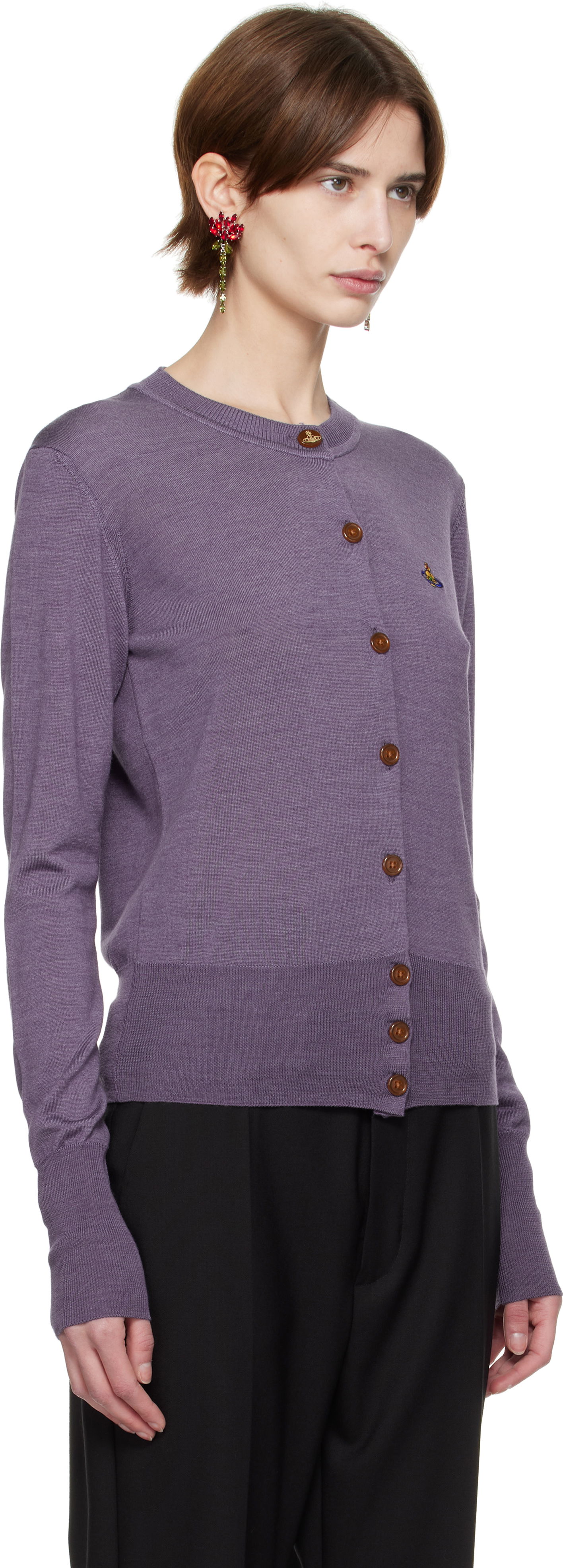 Sveter Vivienne Westwood Vivienne Westwood Bea Cardigan Fialová | 1803002P-Y001A-, 1