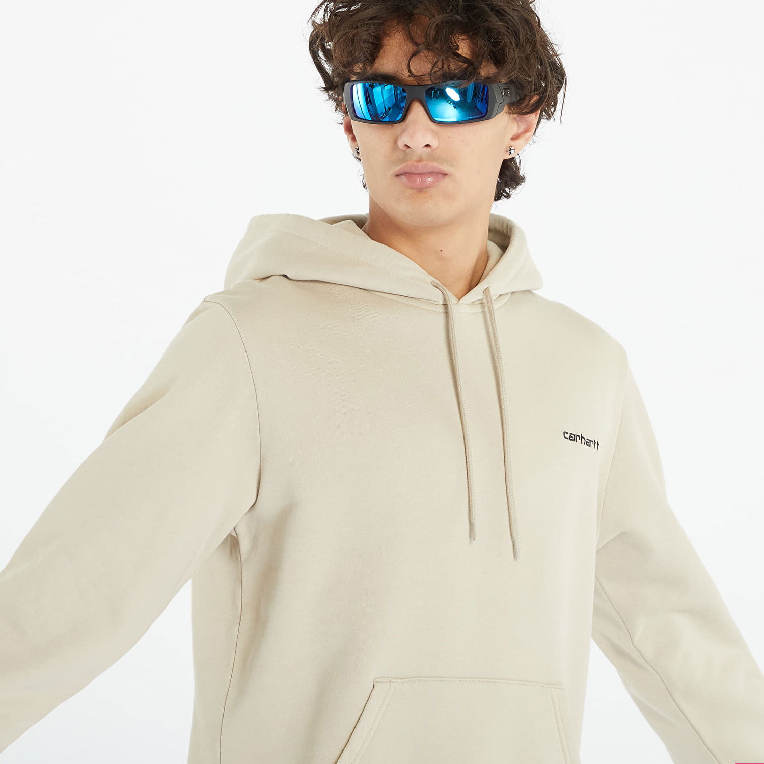 Mikina Carhartt WIP Hooded Script Embroidery Sweatshirt Beige Béžová | I032693.AWXX, 1