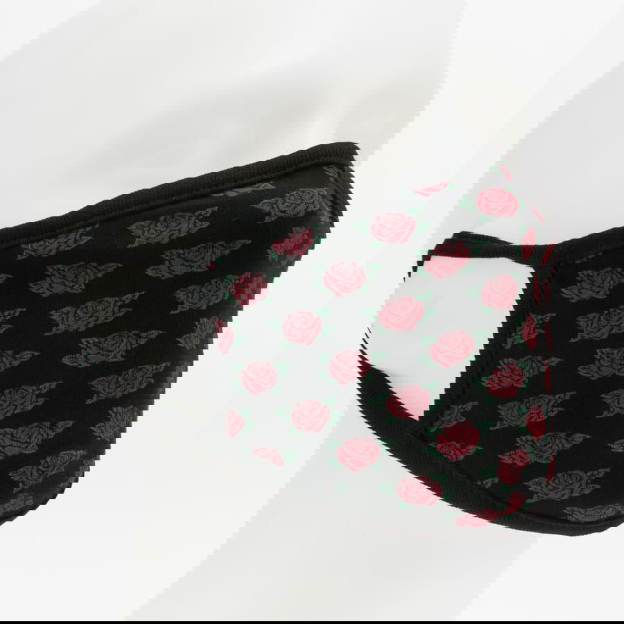 Oblečenie Urban Classics Roses Face Mask Čierna | MT1738, 1