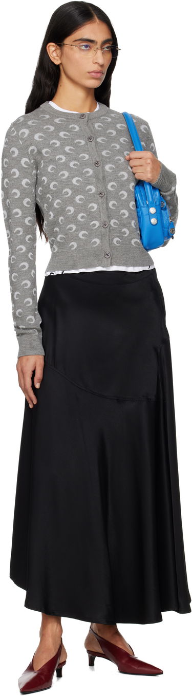 Sveter Marine Serre Moon Jacquard Knit Fitted Cardigan Šedá | WTK011ACKNI0530, 3