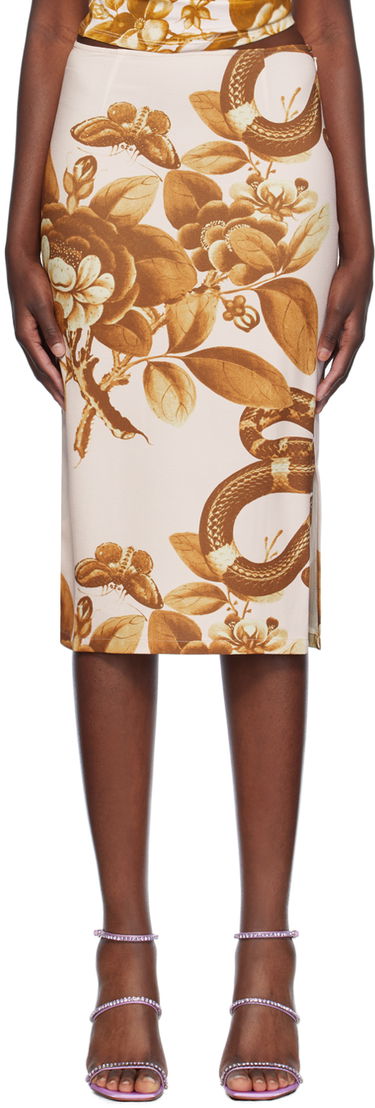 Sukňa Miaou Miaou Moni Floral Print Midi Skirt Béžová | 4005SCREDN, 0