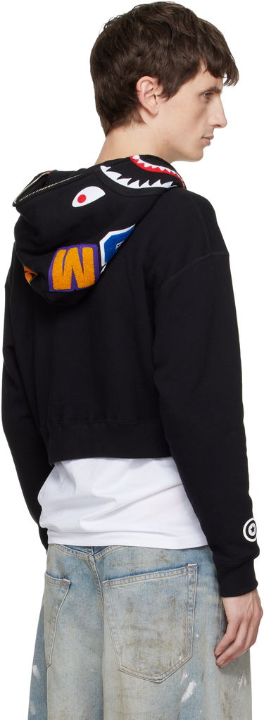Mikina BAPE Shark Cropped Full Zip Hoodie Čierna | 001ZPL802011L, 2