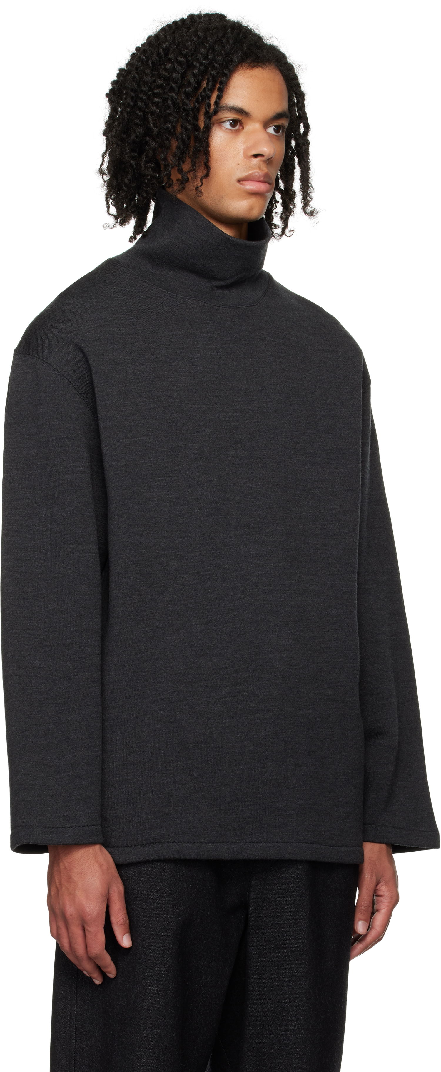 Sveter LEMAIRE Lemaire Mock Neck Sweatshirt Čierna | TO1287 LJ1020, 1