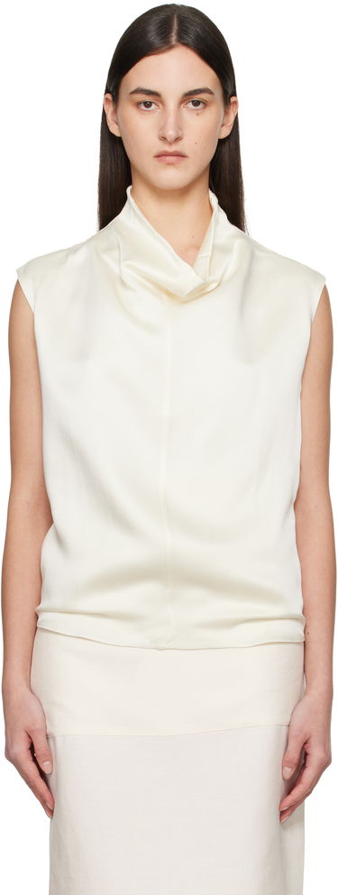 Tielko TOTEME TOTEME Sleeveless Funnel Neck Blouse Biela | 251-WRT0460-FB0344, 0