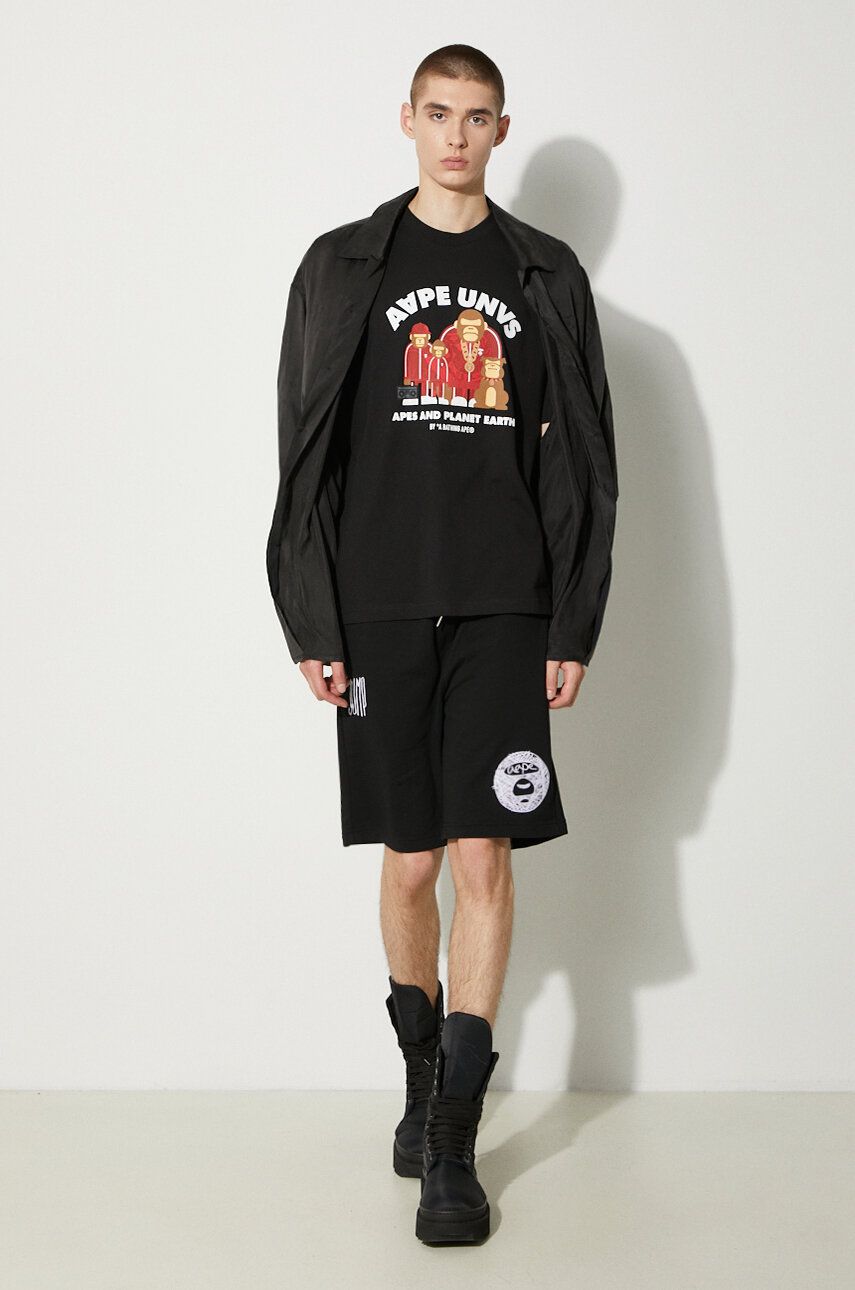 Tričko AAPE by A Bathing Ape AAPE Theme Graphic T-Shirt Čierna | AAPTEM1496XXM, 1