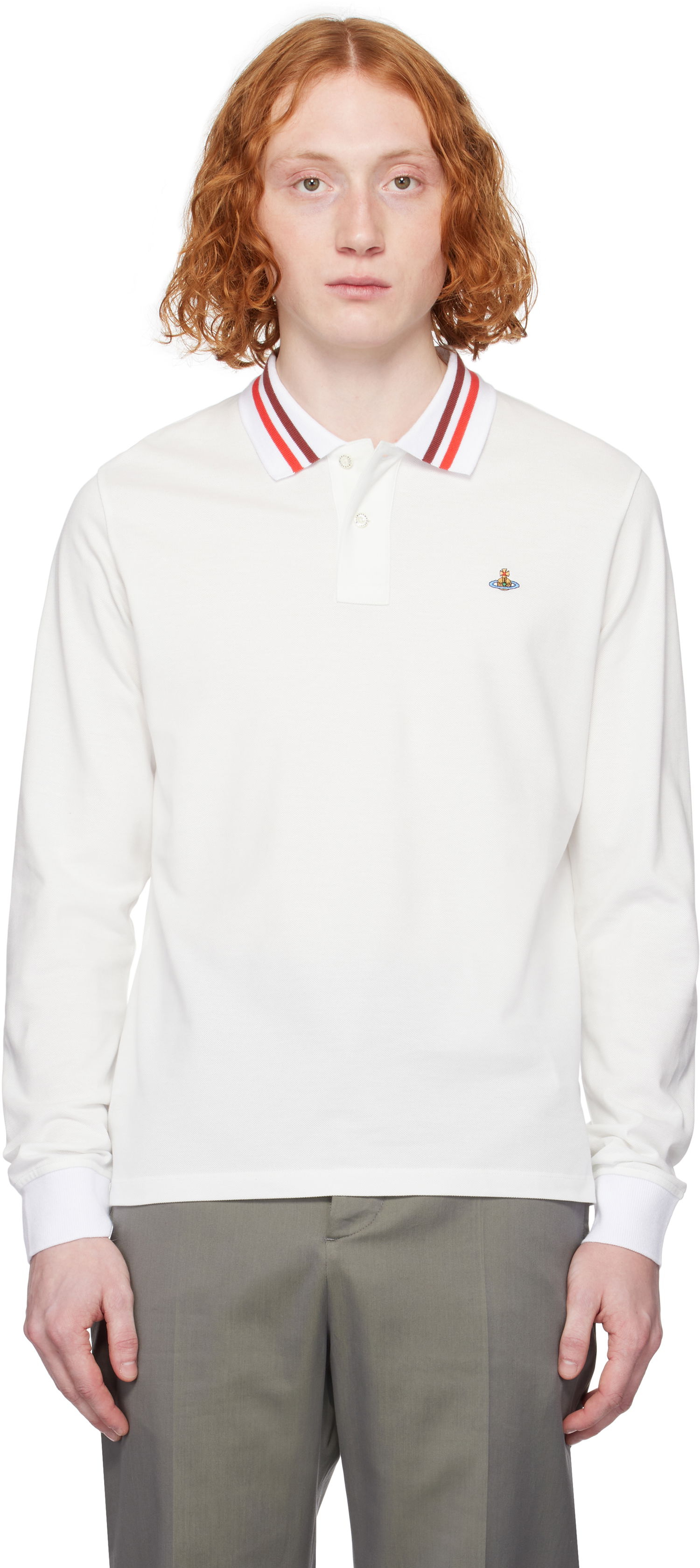 Polo tričko Vivienne Westwood Vivienne Westwood Long Sleeve Polo Biela | 2H01000H-J0009-, 0