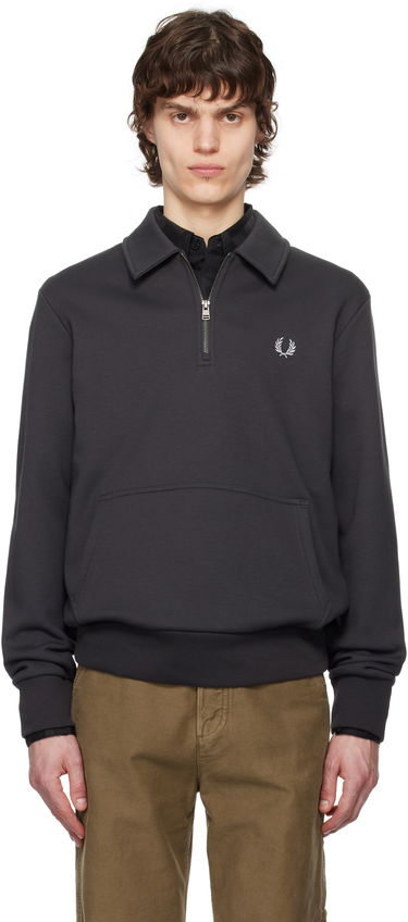 Mikina Fred Perry Fred Perry Half-Zip Fleece Sweatshirt Šedá | M8637, 0