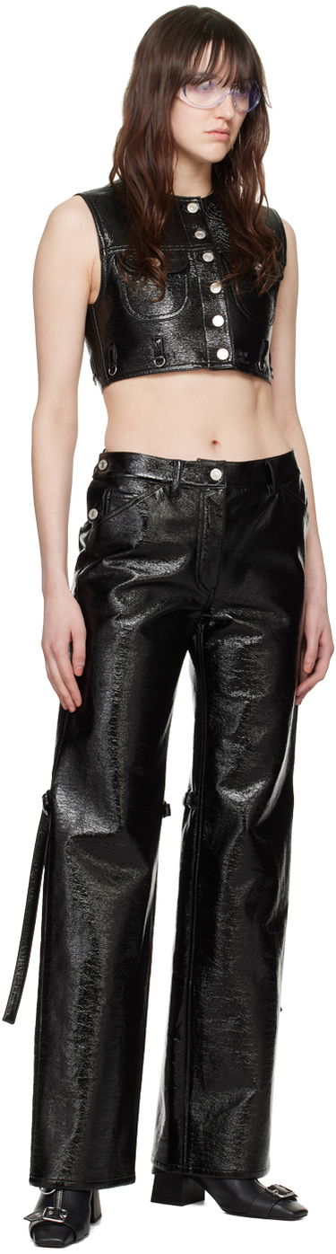 Nohavice Courrèges Baggy Vinyl Trousers Čierna | 124CPA214VY0014, 3