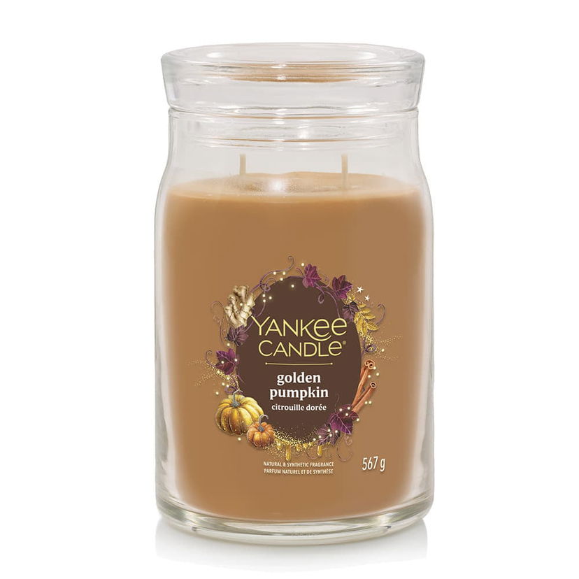 Sviečka Yankee Candle Signature Large Jar 2 Wicks Golden Pumpkin Hnedá | 43490