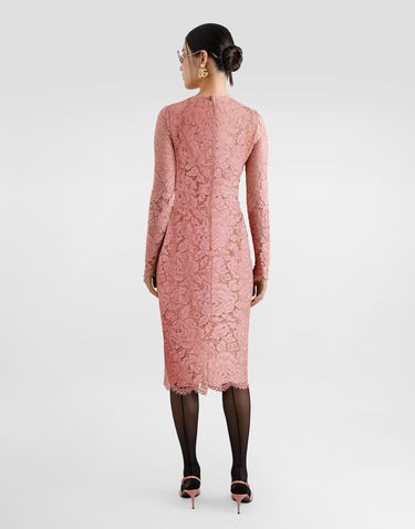 Šaty Dolce & Gabbana Dolce & Gabbana Floral Cordonetto Lace Sheath Dress Ružová | F6M0DTHLM7LF0473, 2