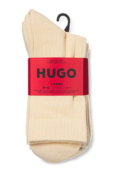 Ponožky BOSS Three-Pack of Short Socks with Split Logos Béžová | 50543174, 1