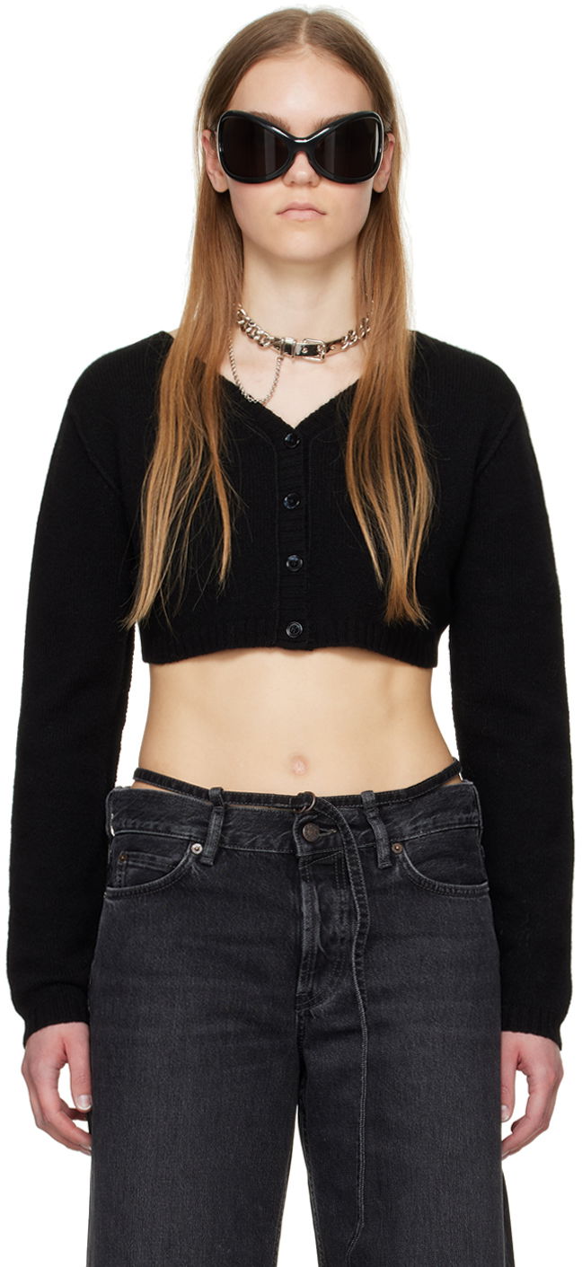 Sveter Acne Studios Cropped Cardigan Čierna | A60491-